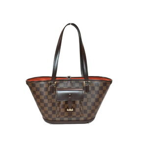 LOUIS VUITTON Manosque Damier Ebene Coated Canvas Handbag Tote Bag Shoulder